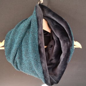 Mouchetures bleu noir - Polaire anti-boulochage bleu foncé - Tricot (extensible) - 145 cm