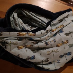 Libellules sur fond bleu clair - polaire elness bleu marine - Tricot (extensible) - 145 cm