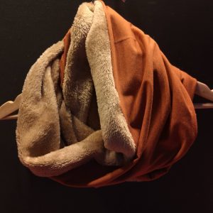 Brun rouille flammé - Molleton Wellness camel - Tricot (extensible) - 145 cm