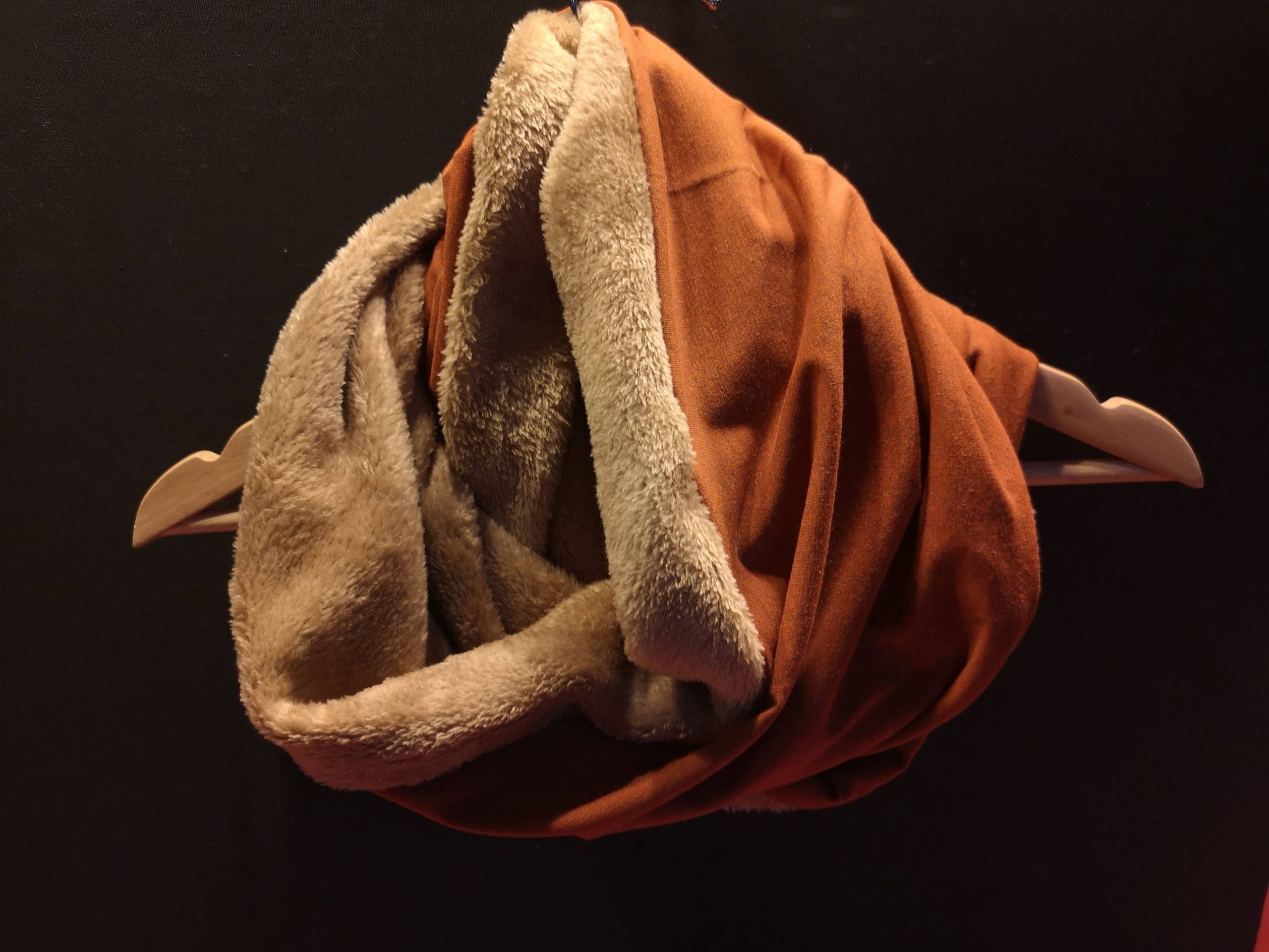 Brun rouille flammé - Molleton Wellness camel - Tricot (extensible) - 145 cm
